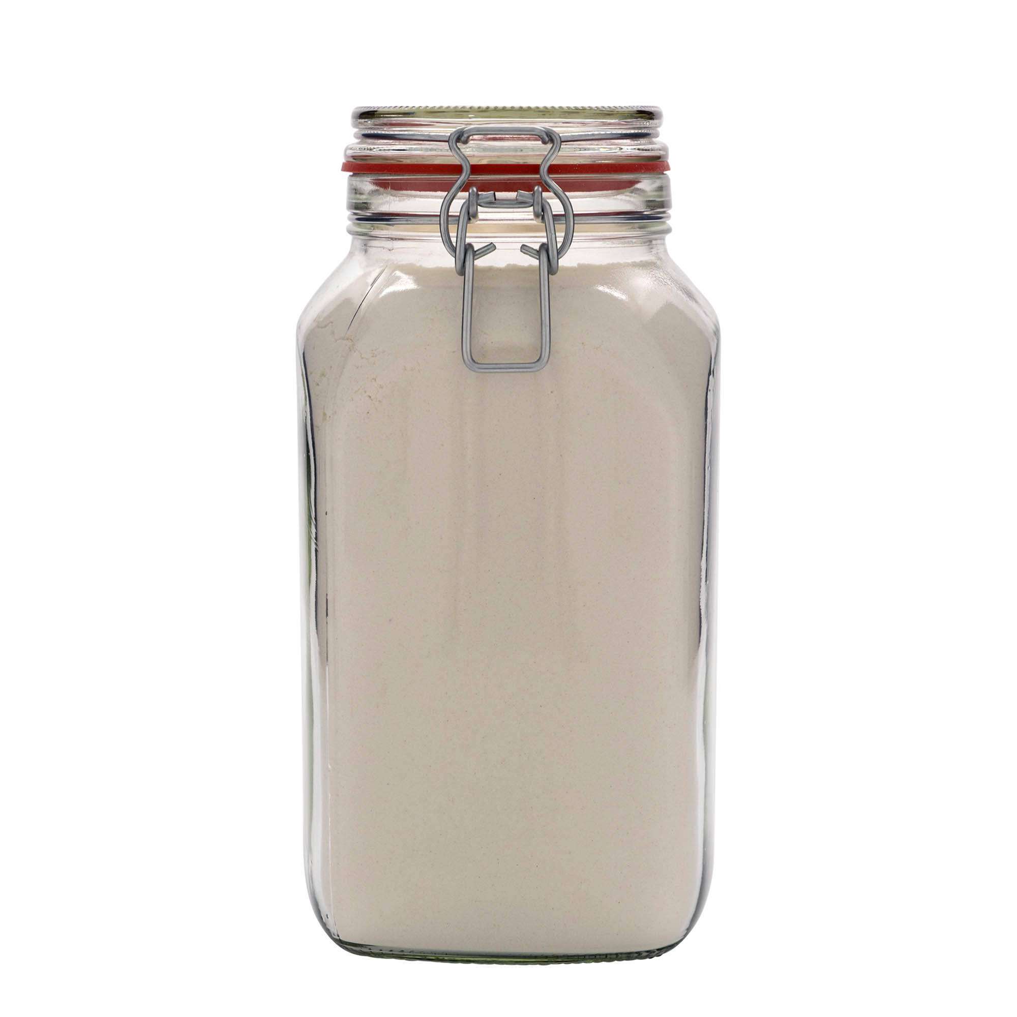 2.590 ml borcan cu clemă metalică, pătrat, gura: închidere cu clemă metalică