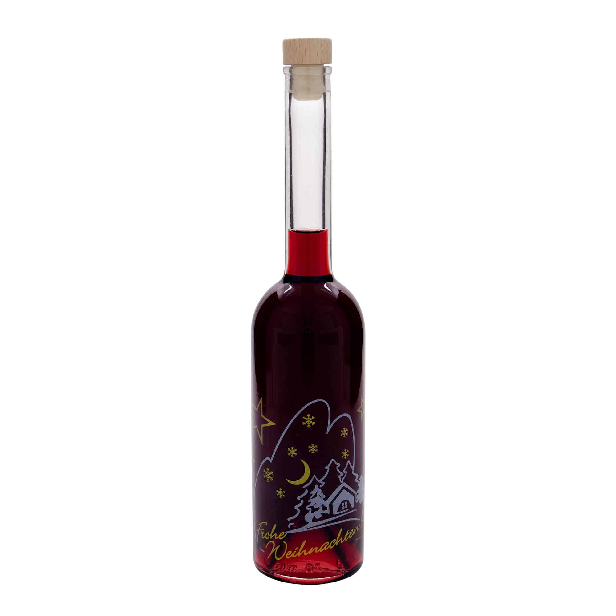 Sticlă de sticlă de 500 ml „Opera”, motiv: idilă de Crăciun, gura: dop de plută