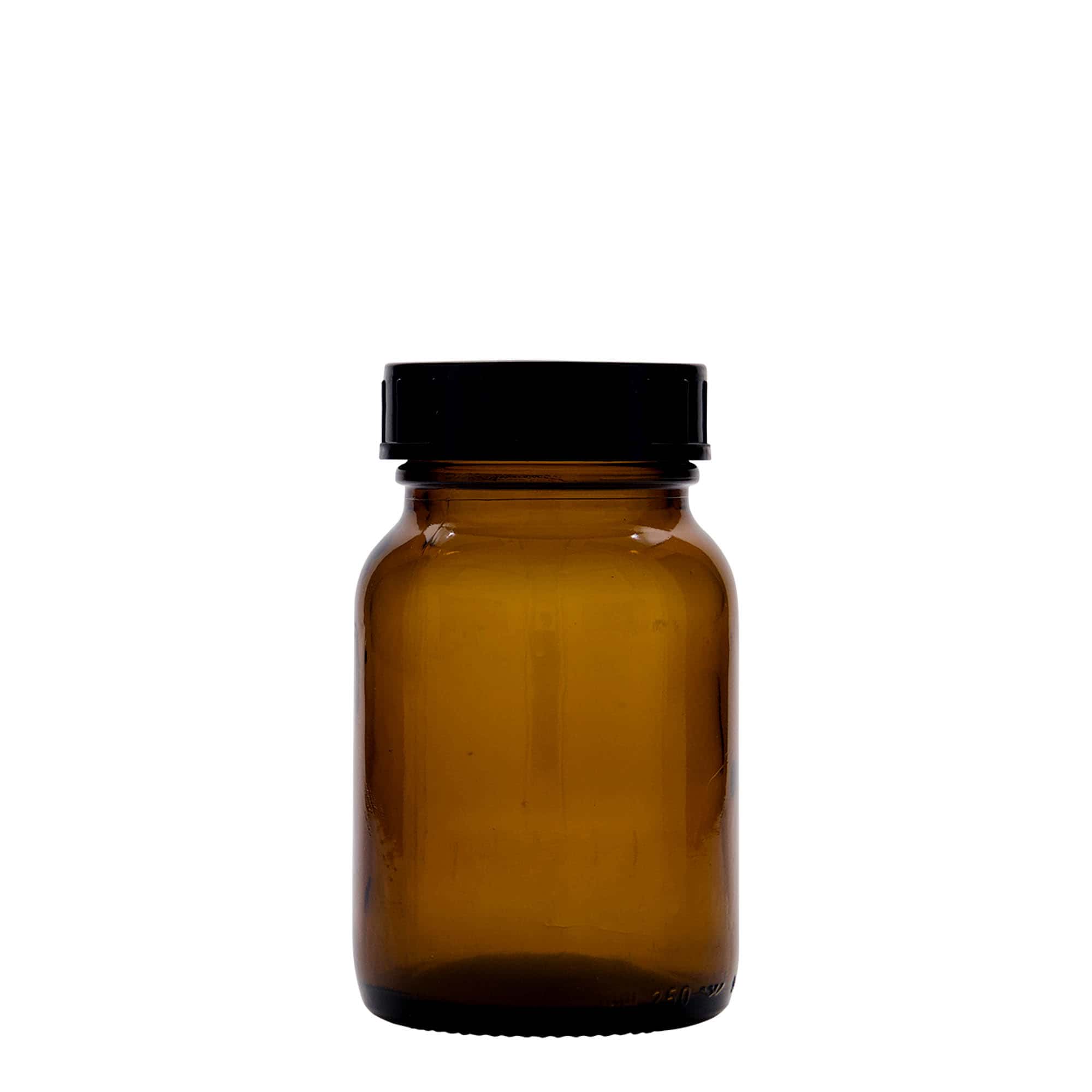 250 ml borcan cu gât larg, maro, deschidere: DIN 55