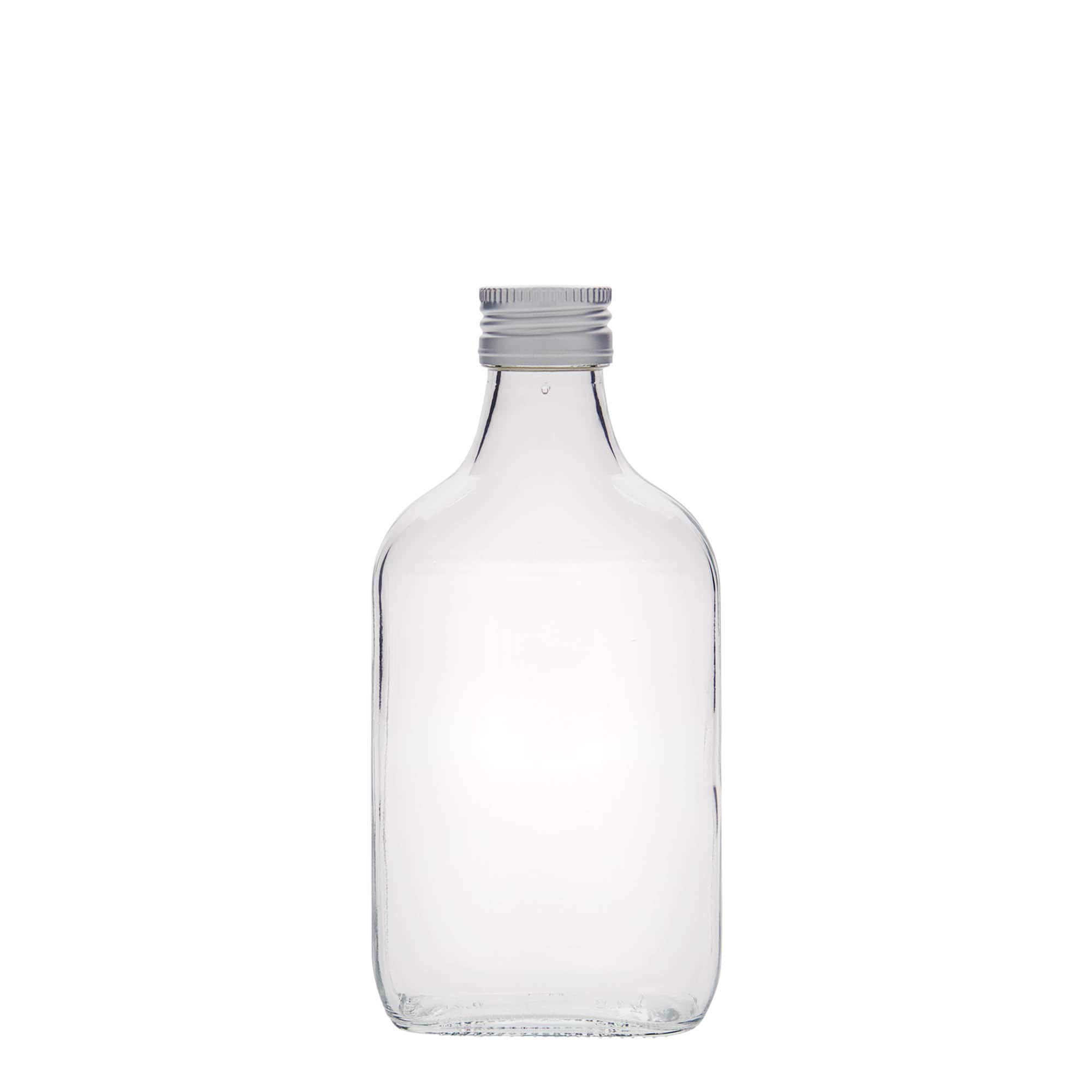 Sticlă de buzunar 200 ml, dreptunghiulară, sticlă, gura: PP 28