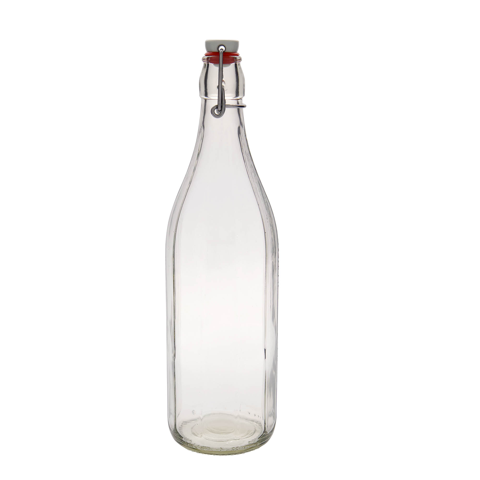 Sticlă de sticlă 1.000 ml „Bravo”, cu zece colțuri, gură: închidere cu clemă Sticlă de sticlă 1.000 ml „Bravo”, cu zece colțuri, gură: închidere cu clemă