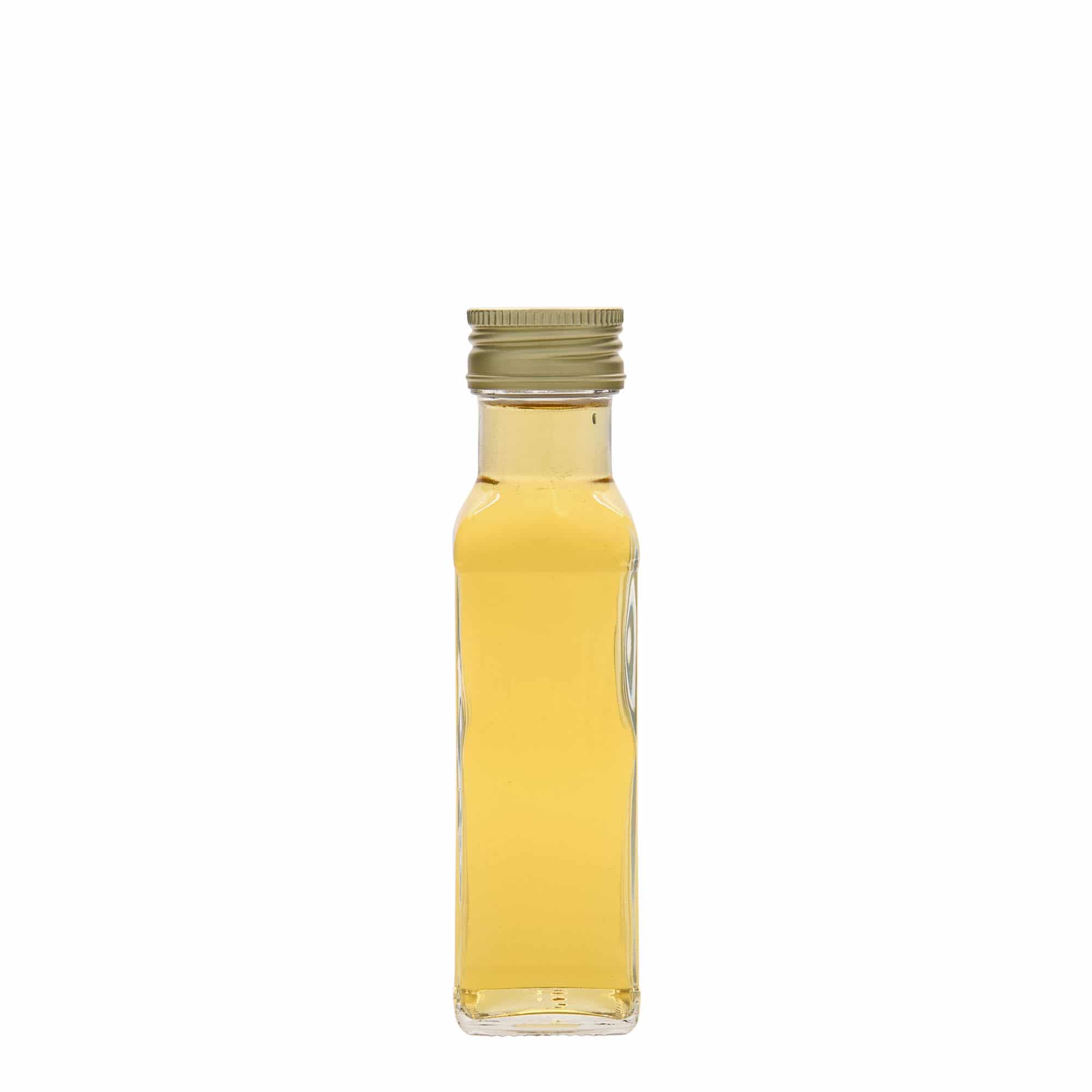 Sticlă de sticlă de 100 ml „Marasca”, pătrată, gura: PP 31,5
