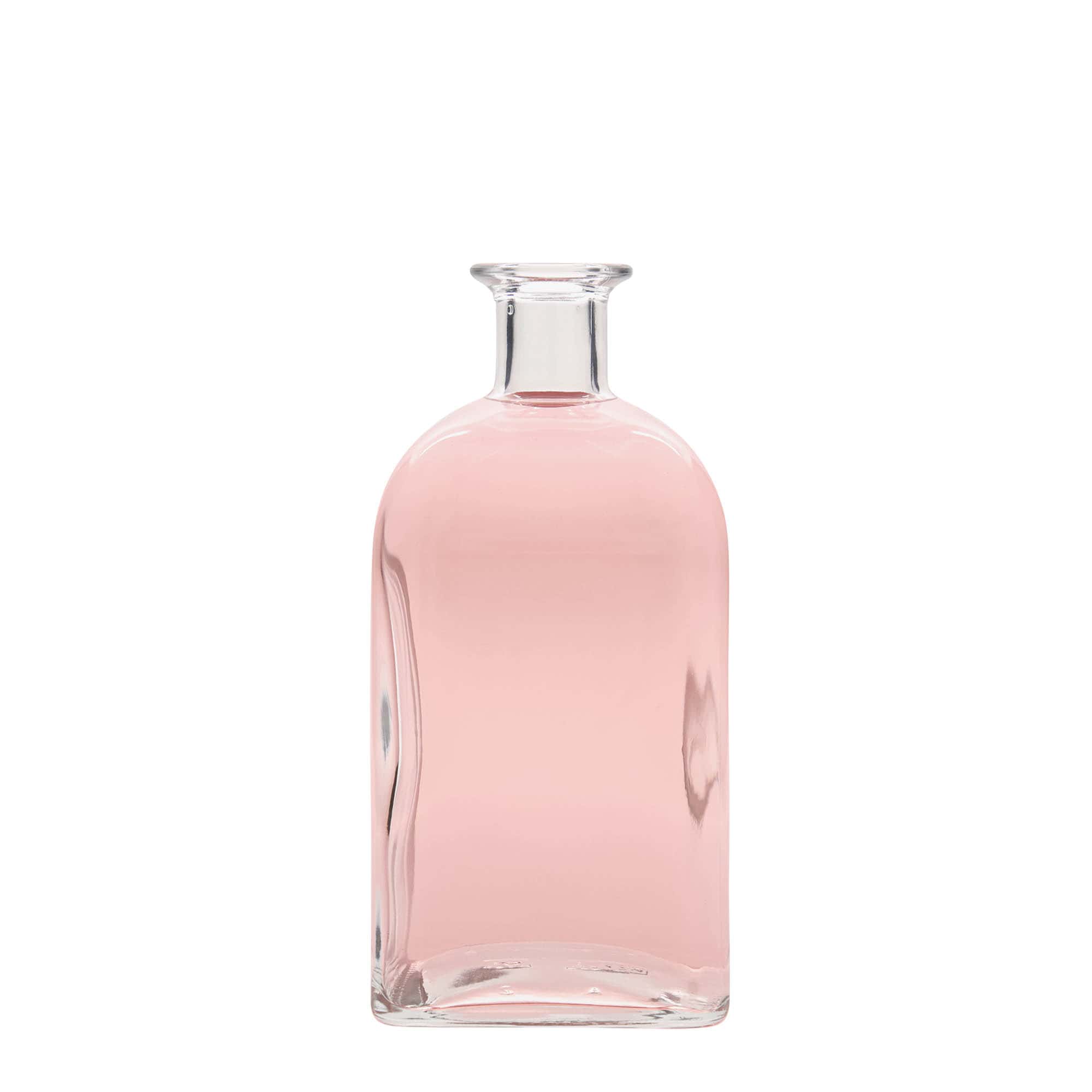 Sticlă de sticlă de 700 ml Apotheker Carré, pătrată, gura: dop de plută