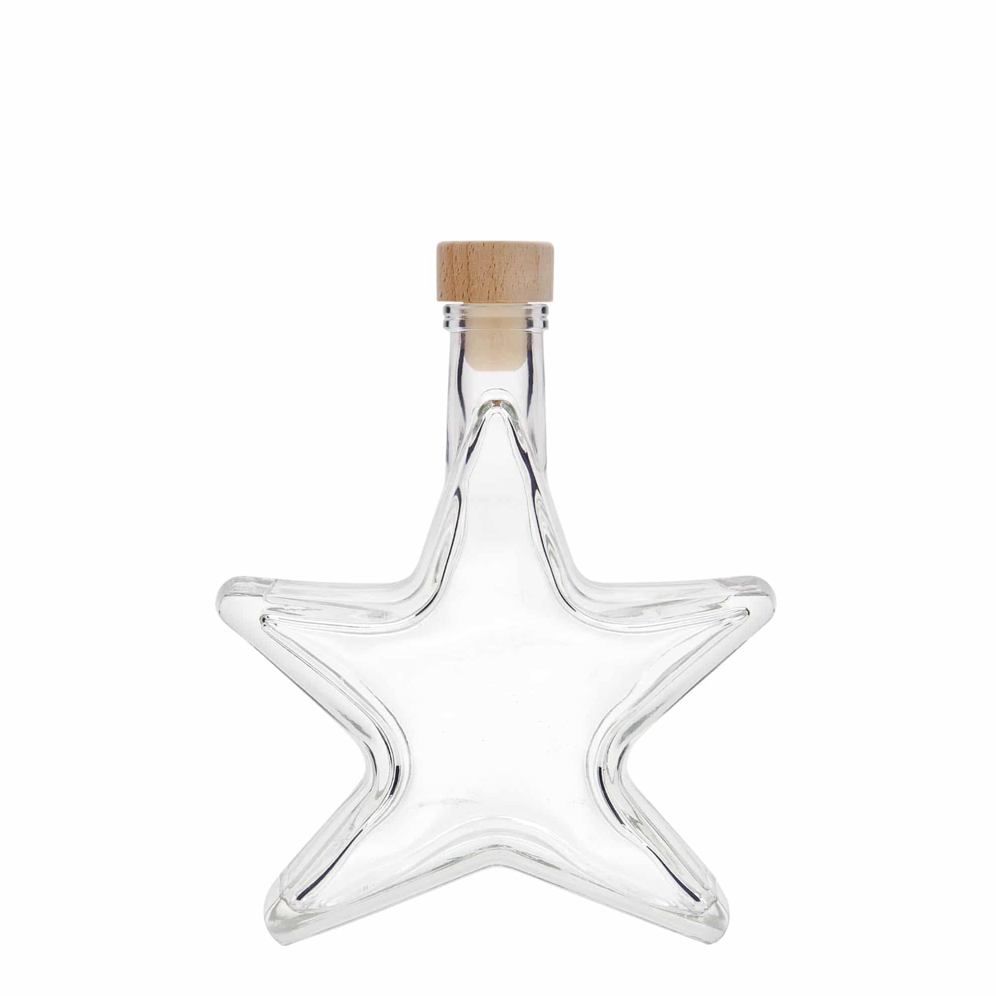 Sticlă de sticlă de 200 ml „Stea”, gât: plută