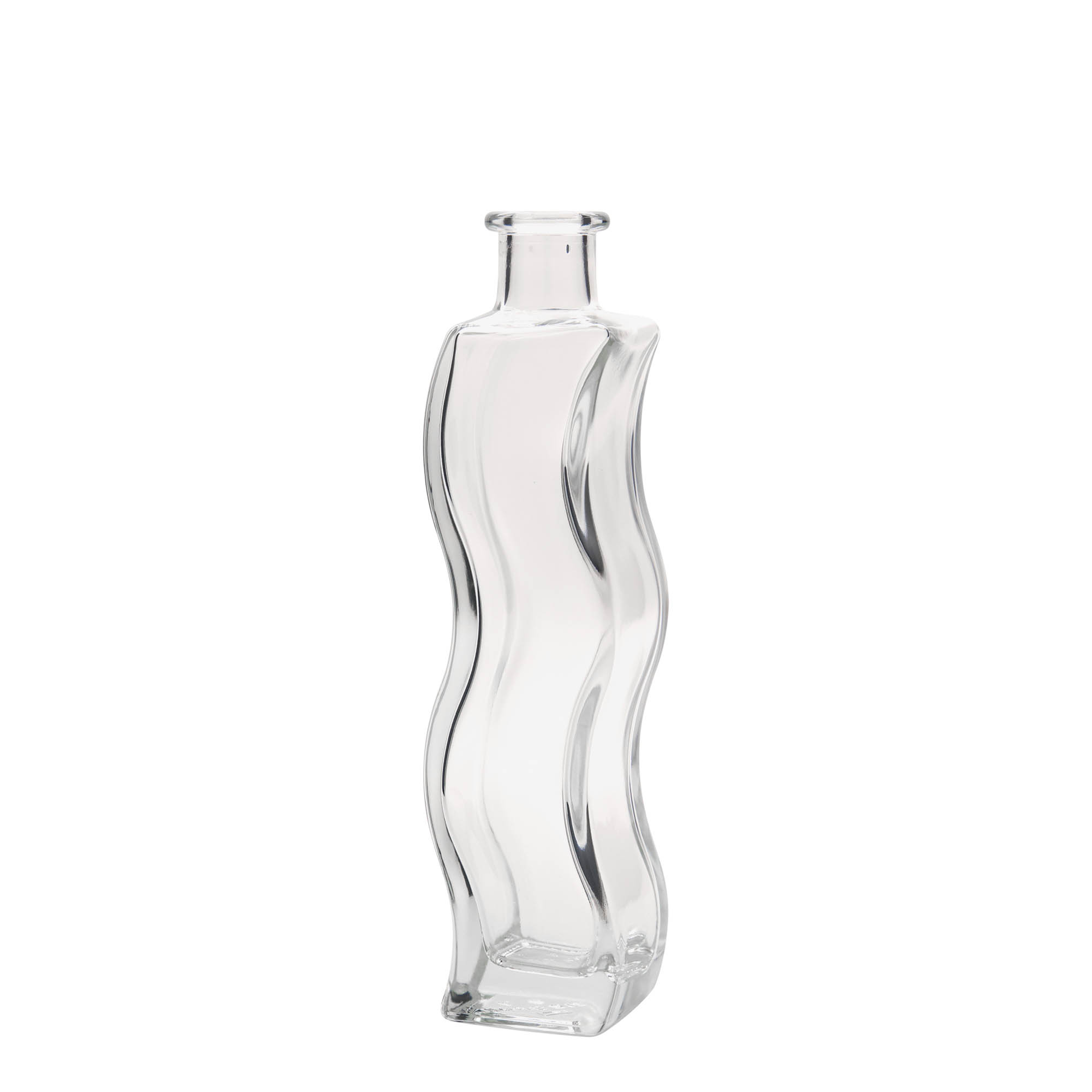 Sticlă de sticlă de 200 ml „Val”, pătrată, gura: dop de plută