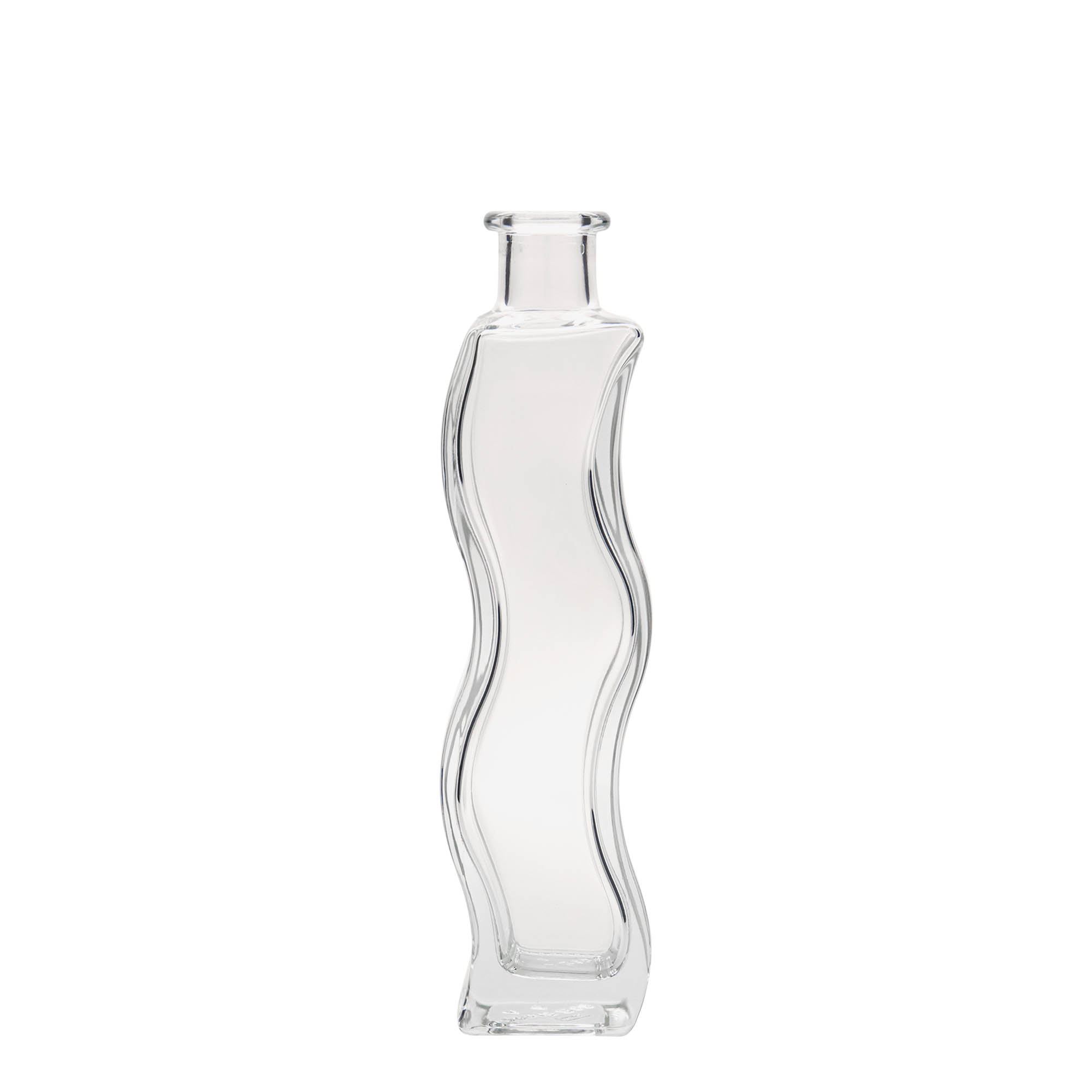 Sticlă de sticlă de 200 ml „Val”, pătrată, gura: dop de plută