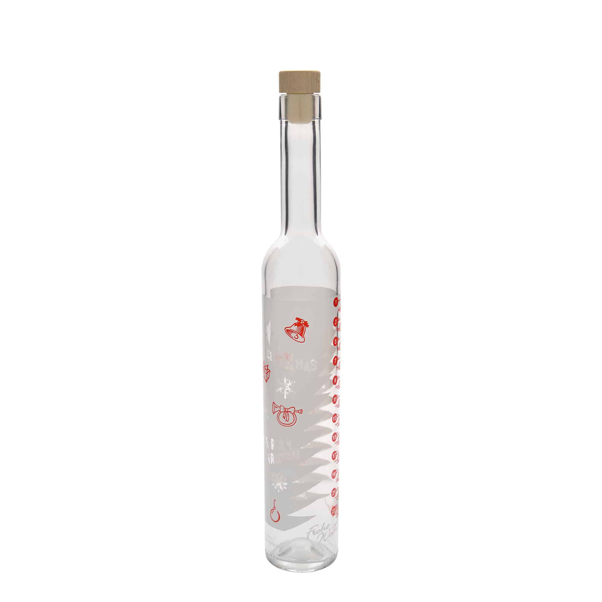 Sticlă de sticlă de 500 ml Maximo imprimată „Calendar de Advent”, gura: dop de plută