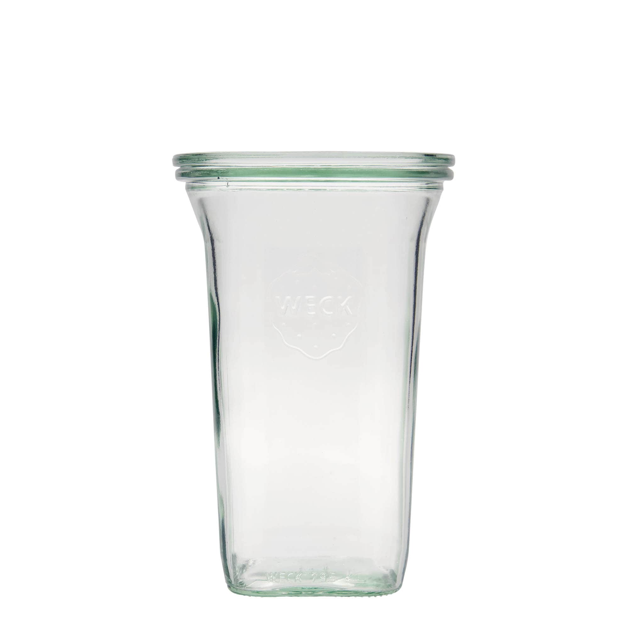 795 ml WECK-Quadroglas, pătrat, gura: margine rotundă