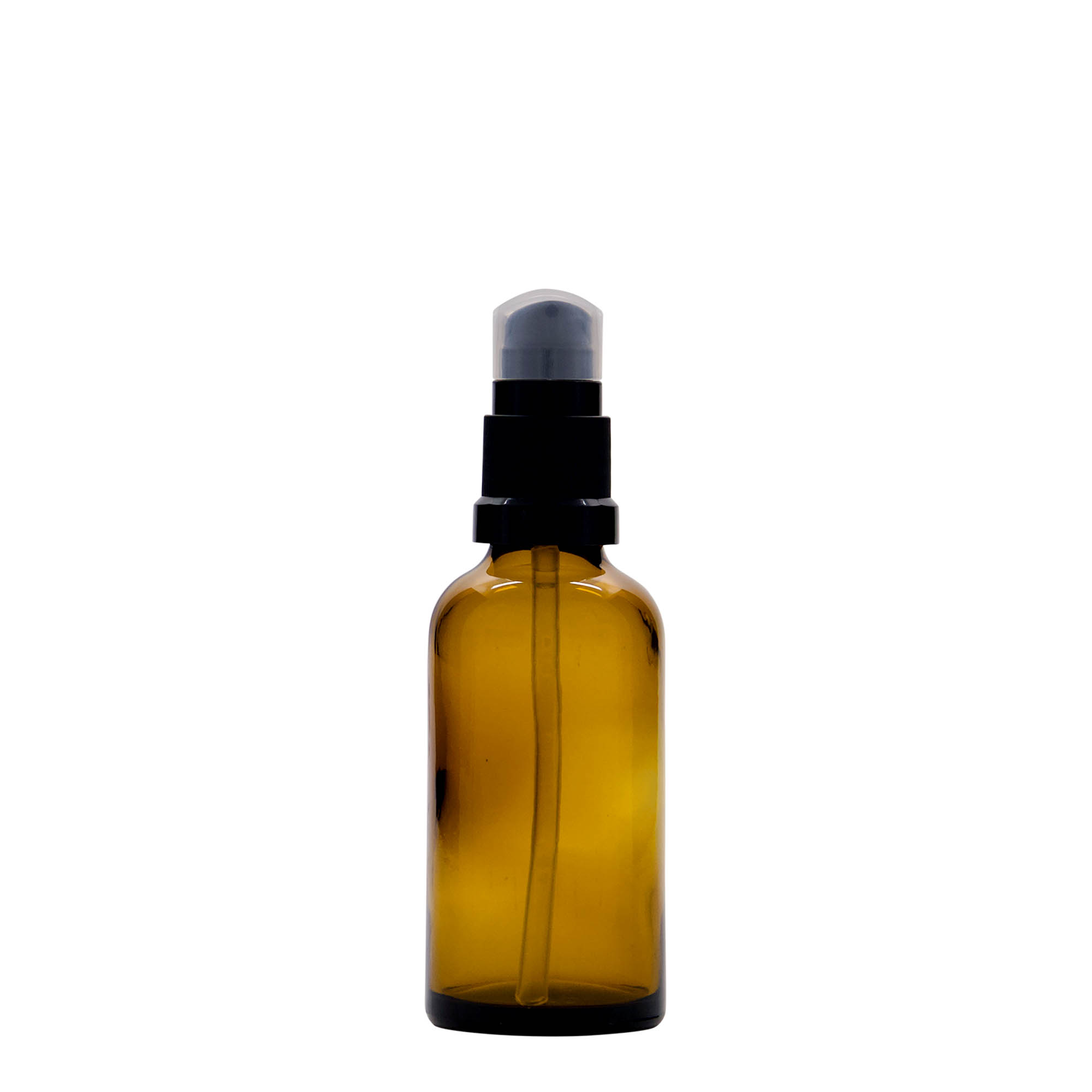Flacon medical de 50 ml cu pompă pentru loțiune, sticlă, maro, gură: DIN 18 Flacon medical de 50 ml cu pompă pentru loțiune, sticlă, maro, gură: DIN 18