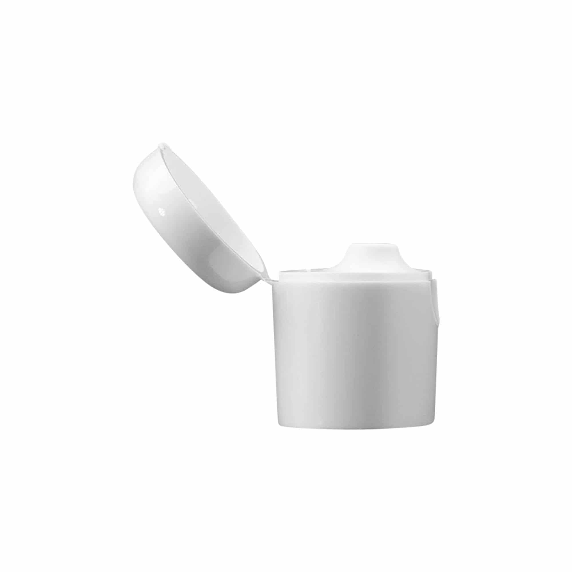 Capac cu șurub și balama rabatabilă pentru 'Indy', plastic, alb
