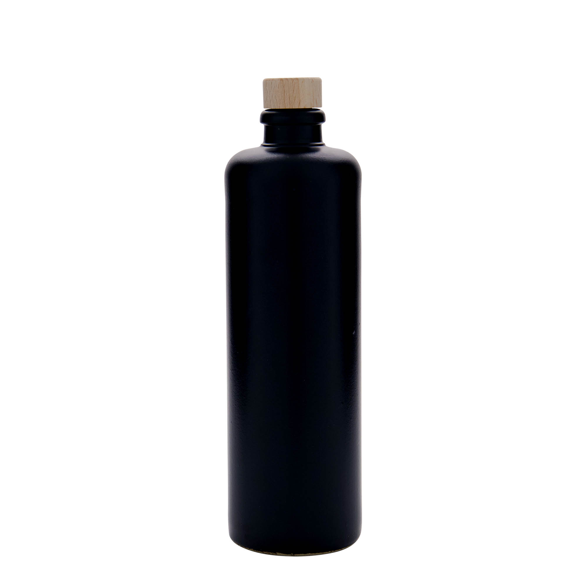 500 ml ulcior pentru lut, ceramică, negru, gură: plută
